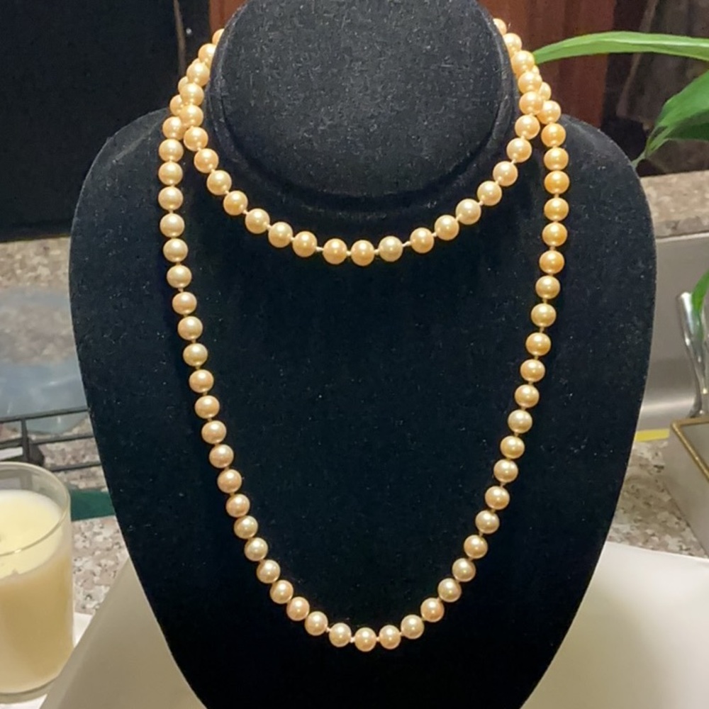 Elegant Gold Pearl Necklace Set